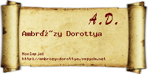 Ambrózy Dorottya névjegykártya